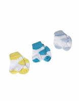 3x Detské kojenecké ponožky far. špička a päta 3ks, 0-6m, multifarebné, B21-7895