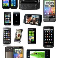 Az Appel, a Sony, a Motorola, a Nokia, a HTC, a Samsung, az LG, a Huawei okostelefon maradványai.