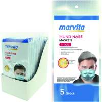 Mund-Nasen Maske Marvita 3 lagig 5 Stück