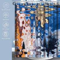 MICV Douchegordijn Anti-schimmel Waterdicht Wasbaar Kleurrijke Marmeren Badkamer Gordijn 180x180