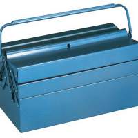 Tool box blue 530x200x250mm carrying handle foldable lockable