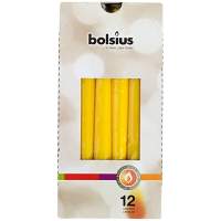 BOLSIUS Spitzkerze 24,5x2,4cm gelb, 12 Stück