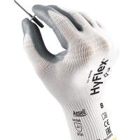 Gloves HyFlex 11-800 size 7 white/grey nylon with nitrile foam EN 388 cat.II, pack of 12