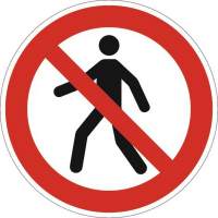 Folie Fußgänger verboten D.200mm Ku. rot/schwarz ASR A1.3 DIN EN ISO 7010