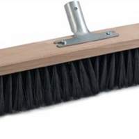 Broom quality mix PVC L. 600mm with metal handle holder flat wood