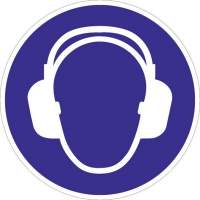 Use foil hearing protection D.200mm blue/white ASR A1.3 DIN EN ISO 7010