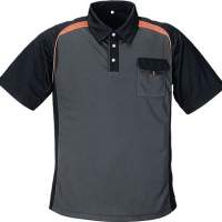 Polo shirt size XXL dark grey/black/orange 50%PES/50%CoolDry with breast pocket