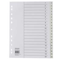Soennecken register 2118 DIN A4 1-20 full height PP white