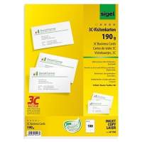 Sigel business card LP790 DIN A4 85x55mm 190g white 100 pieces/pack