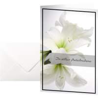 Sigel mourning card Amaryllis DS006 11.5x17cm 10 pcs./pack. +envelopes
