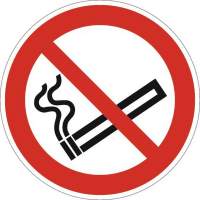 No smoking sign D.200mm plastic red/black ASR A1.3 DIN EN ISO 7010