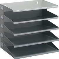Sorting station 5 compartments DIN A4 metal H330xW360xD250mm grey