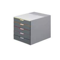 DURABLE drawer box VARICOLOR 5 760527 5 drawers grey/colourful