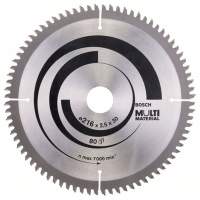 BOSCH circular saw blade, multi-material, outer diameter 216 mm, 80 teeth, cutting width 2.5/1.8 mm