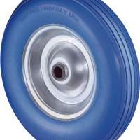 Polyurethanrad D.400mm Trgf.200kg Naben-L.75mm Rad Stahlfelge PU-Reifen blau