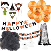 XXL Halloween Deko Dekoration Grusel Set mit über 30 Teilen für Haus, Tisch & Garten - Indoor & Outdoor